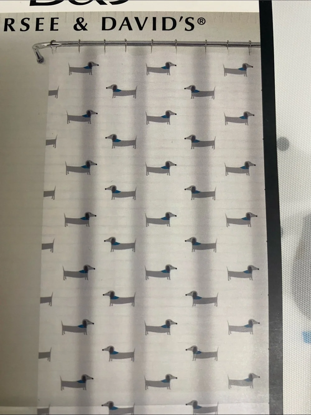 NWT.  Darsee & David’s, dachshund, shower curtain liner.